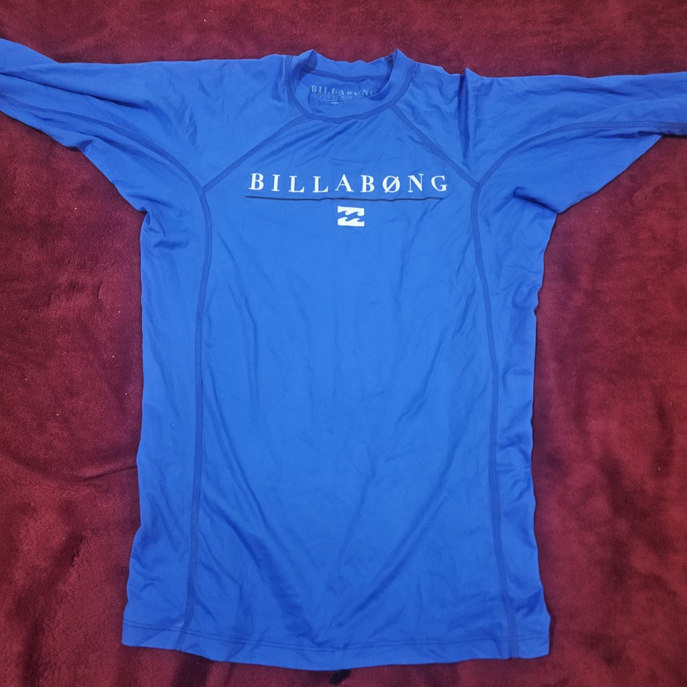 Billabong Men's Blue Shirt Billabong Rashguard Size L/M